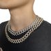 Double row diamond Cuban chain thick 15mm necklace hiphop diamond Miami clavicle chain_ipsvogv.com