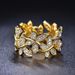 Cao Shi's Korean version of the high-end floral ring, butterfly dancing, exquisite leaves, rings, branches, vines,_ipsvogv.com