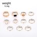 New Personalized Gold Love Geometric Hollow Dot Diamond Drip Oil 11 Piece Set Ring_ipsvogv.com