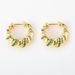 Light luxury temperament circle personality element circle, high-end feeling, green zirconium earrings, fashionable_ipsvogv.com