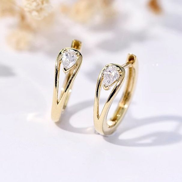 Cao Shi's Water Drop Zircon Design For Women's Daily Matching Earrings Buckles, Suit Accessories, Fashion_ipsvogv.com