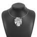 N12265 Jewelry Exaggerated Metal Large Flower Pearl Necklace Earrings_ipsvogv.com