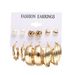 Personalized Punk Earrings Creative Metal Elements Geometric Gold Earrings Set 6 Piece Set_ipsvogv.com