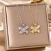Korean Fashion Titanium Steel Necklace, Female Internet Celebrity, Same Style Micro Inlaid Zircon Bow Pendant, High-end_ipsvogv.com