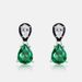 Water drop cultivated emerald earrings S925 silver claw inlaid colored gemstone retro earrings light luxury fashion_ipsvogv.com