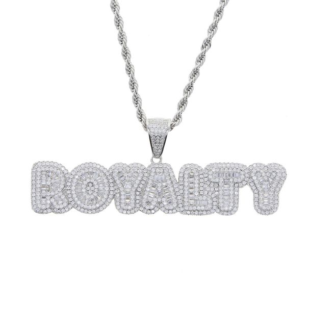 Men's Punk Style ROYALTY Pendant Necklace With Twist Chain, Hip Hop Jewelry For Men, Trendy Letter Charm Letter ROYALTY Pendant Trendy Personality_ipsvogv.com