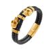 Fashion Men's Skull Dark Punk Style Handmade Woven Leather Bracelet Jewelry_ipsvogv.com