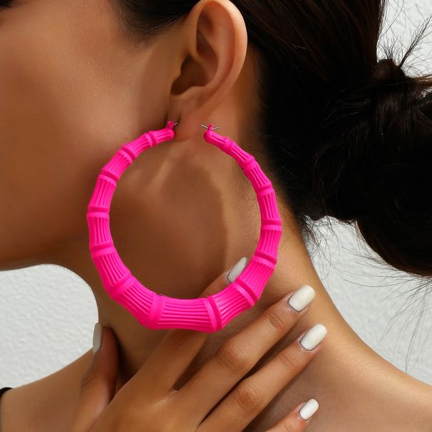 Women’s Jewelry Set Fashion Personality Women's Earrings Hip Hop Circle Bamboo Earrings Exaggerated Design All Match Niche Earrings_ipsvogv.com
