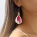 11266 Personalized Fashion Colored Flower Long Wind Vacation Alloy Drip Oil Earrings Accessories_ipsvogv.com