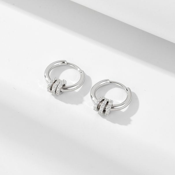 Women's Jewelry Multi Wear Exquisite Diamond Studded Small Circle Sterling Silver Earrings Earrings Ins Cold Style Fashionable Trendy Earrings_ipsvogv.com