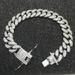 Hip Hop Style Jewelry Full Diamond 12MM Wide Men's Cuban Chain Bracelet_ipsvogv.com