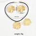 Ins niche women's earring necklace set, pleated floral ring, versatile long collarbone chain_ipsvogv.com