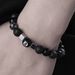 10mm Black Agate Black Gallstone Snowflake Stone Bracelet Men's Niche Design Domineering No. 8 Billiard Bracelet Women_ipsvogv.com