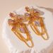 Retro Diamond Bow Water Drop Tassel Silver Needle Earrings Elegant Light Luxury Premium Earrings_ipsvogv.com