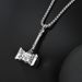 Titanium Steel Chain New Thor Hammer Pendant Punk Necklace Fashion Men's Stainless Steel Casting Pendant Silver Item_ipsvogv.com