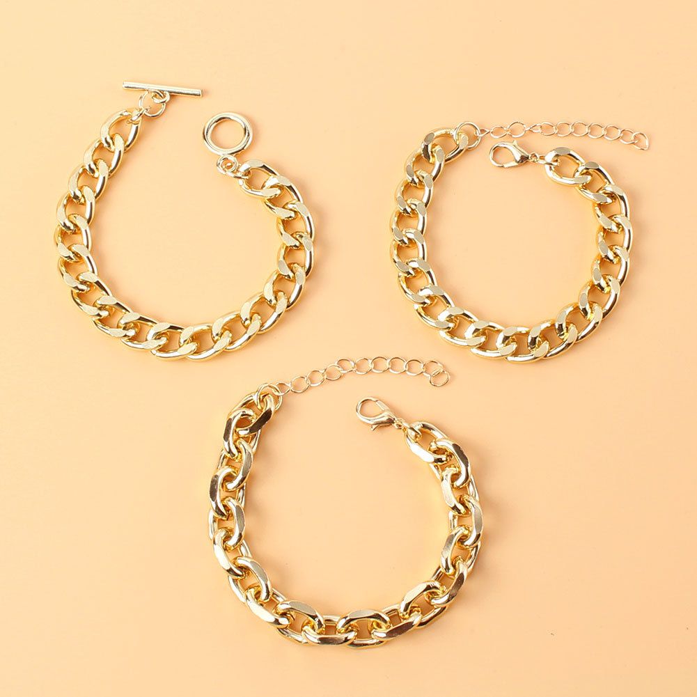 Jewelry Simple Geometric Hollow Retro Hand Jewelry For Women Punk Thick Chain Tassel Bracelet_ipsvogv.com