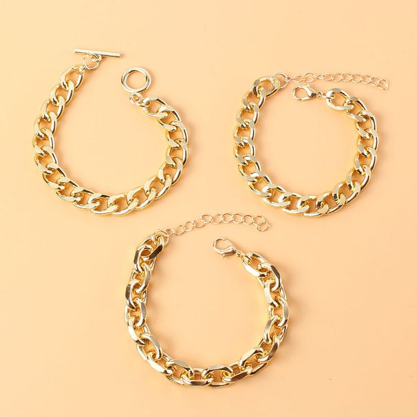 Jewelry Simple Geometric Hollow Retro Hand Jewelry For Women Punk Thick Chain Tassel Bracelet_ipsvogv.com