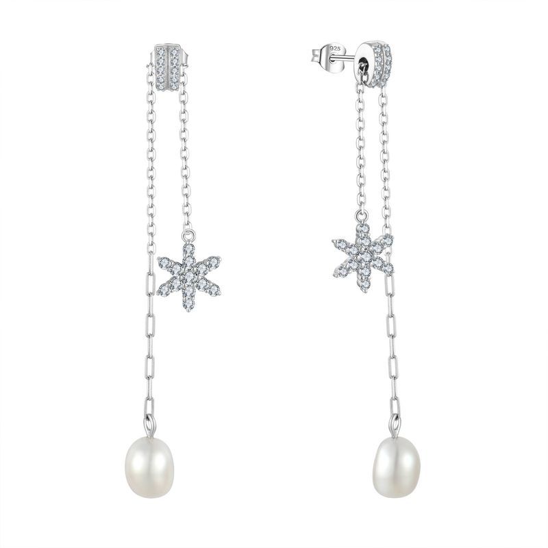 sier Six Pointed Star Zircon Earrings Jewelry_ipsvogv.com