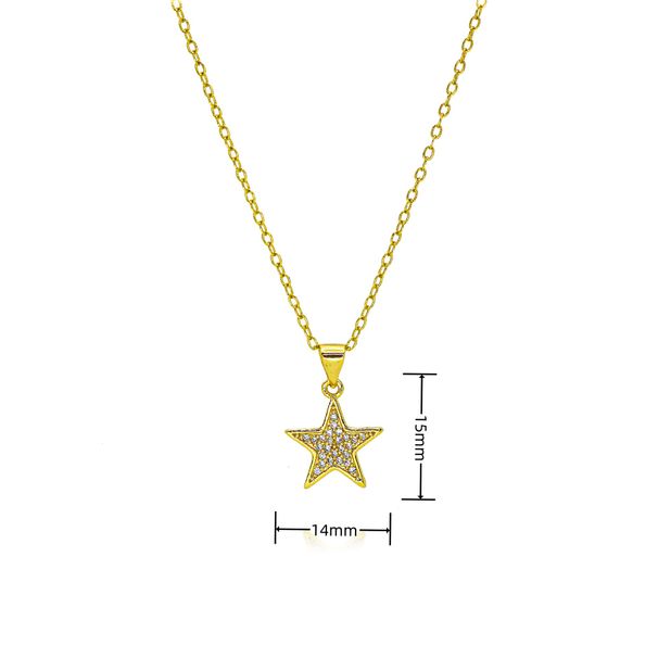 Fashionable And Light Luxury Hollow Five Pointed Star Necklace Niche High End Micro Inlaid Rotatable Snowflake Clavicle Necklace Pendant_ipsvogv.com