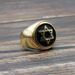 New Israeli Jewish Titanium Steel Gold-Plated Star Of David Men's Ring_ipsvogv.com