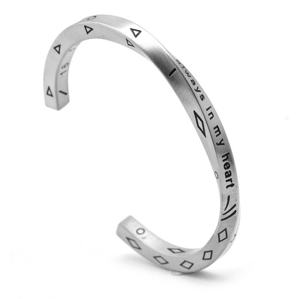 Women's Jewelry Nordic Style Titanium Steel Viking Text Personality Bracelet C Shaped Hand Jewelry Retro Twisted Open Bracelet_ipsvogv.com