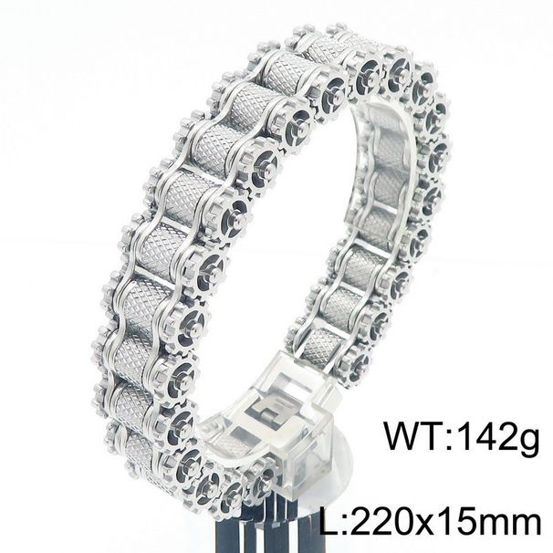 Trendy Personality Bracelet Bold Hip-Hop Titanium Men's Bicycle Stainless Steel Motorcycle Chain Jewelry_ipsvogv.com