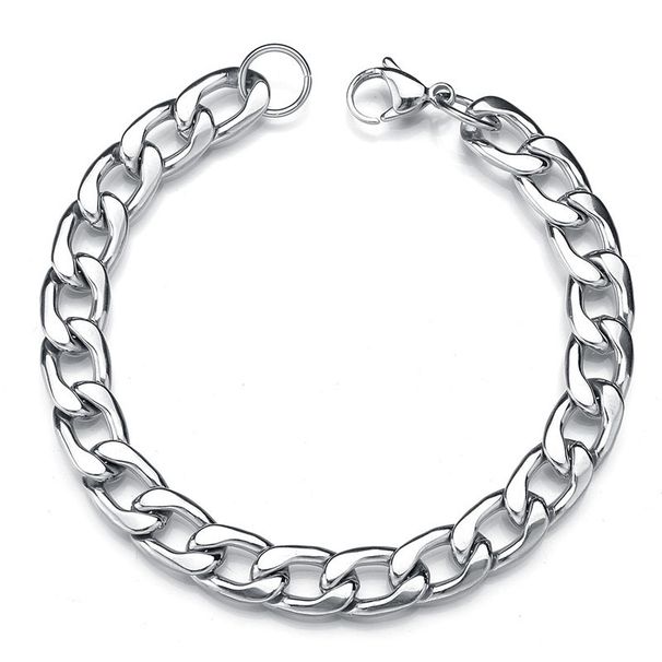 Minimalist Style Cuban Men Korean Version Punk Wide Bracelet For Students Hip-Hop Jewelry Titanium Steel Chain_ipsvogv.com