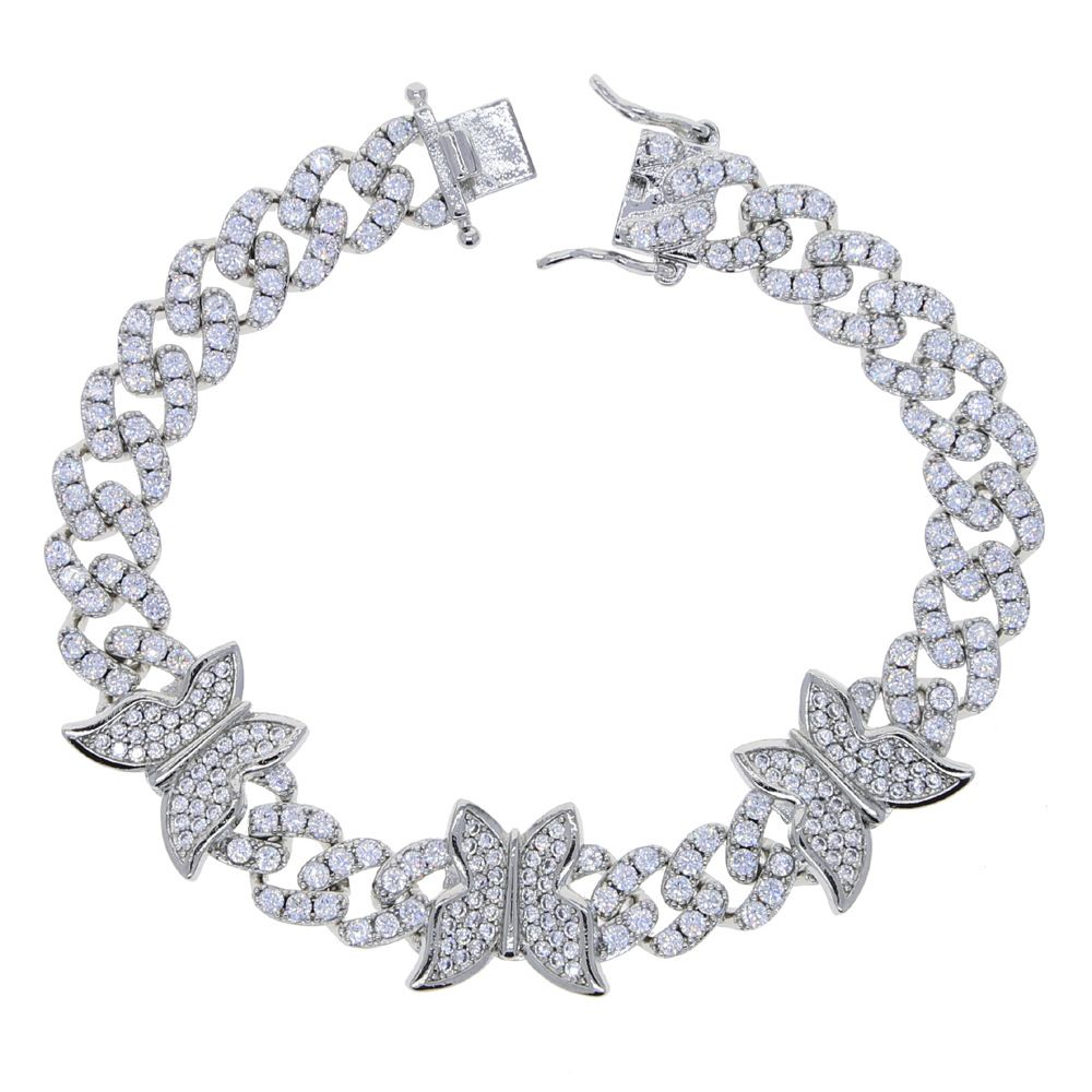 Women's Jewelry Hip Hop New 9mm Butterfly Zircon Bracelet Fashion Diamond Studded Full Diamond Ladies Bracelet_ipsvogv.com