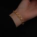Ins Fashion Simple Temperament Thick Chain Couple Jewelry Titanium Steel Gold Ring Interlocking Bracelet For Women_ipsvogv.com