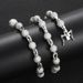 Unisex Hip Hop Necklace 8mm Round Bead Chain Personality Trend Men And Women Clavicle Chain Street Full Zircon Hip Hop Accessories_ipsvogv.com