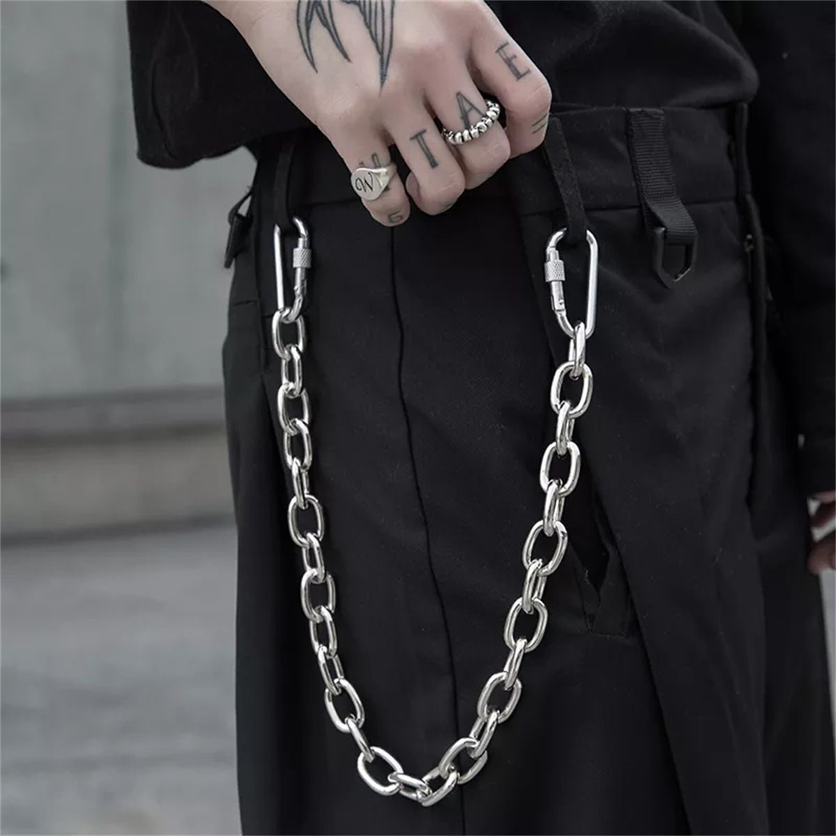 Simple Single-layer Thick Chain Trouser Chain Fashionable Versatile Mountaineering Buckle Waist Chain Spice Girl Trend Accessories_ipsvogv.com