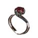 Sanjie's New Gold Inlaid Red Zircon Ring, Creative Rose Shaped Women's Ring_ipsvogv.com