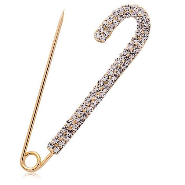Simple rhinestone large pin buckle pin Korean clothing accessories sweater accessories men and women clothes cardigan jacket brooch_ipsvogv.com
