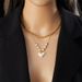 Stylish retro inlaid pearl love cross eyes turquoise pendant double stainless steel necklace_ipsvogv.com