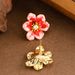 French Antique Style Diamond Studded Drip Oil Enamel Glaze Three-dimensional Flower For Women With A Niche Design,_ipsvogv.com