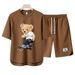 Men's Clothing 2024 Waffle Casual Summer Suit Men's Loose Teen Short sleeved T shirt Shorts Handsome Two piece Suit_ipsvogv.com