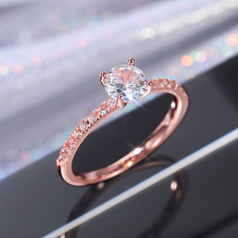 Simple Fashion Simulation Diamond Ring Diamond-embedded Wedding Couple Ring Wedding Ring_ipsvogv.com