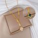 Body 【 Full Titanium Steel 】 Shell Lucky Grass Personality Minimalist Gold Necklace In The Wind Furnace Female INS Mesh 【 】_ipsvogv.com