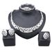 Women's Wedding Party Necklace Earrings Bracelet Ring High Quality Gold Color Italian Bridal Accessories Jewelry Set_ipsvogv.com