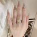 yellow Inlaid Luxury Zircon Light High-end Diamond Four Leaf Clover Ring With Fashionable Versatile Temperament, Temperament,_ipsvogv.com