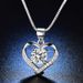 Kwai Online Red Broadcast Silver Necklace Imitate D Color Moissanite Heart shaped Four leaf Grass Female Pendant_ipsvogv.com