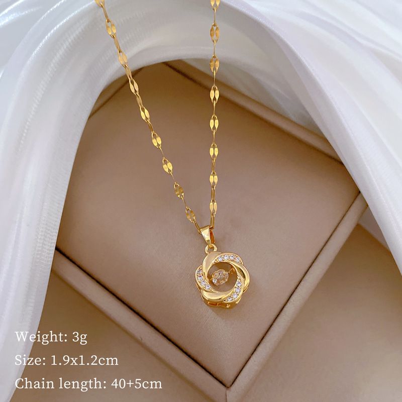 【 】 Rotating And Rotating, Dynamic, Light Luxury, Gorgeous, Full Diamond Necklace, Women's Versatile Clavicle Chain,_ipsvogv.com