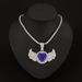 specializes In Fashion Men's Alloy Full Diamond Blue Love Angel Wing Pendant Hip-hop Necklace_ipsvogv.com