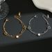 Ins Simple Niche Personality Black And White Beimu Roman Digital Titanium Steel Double-layer Layered Bracelet_ipsvogv.com
