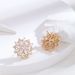 Simple And Fresh Japanese And Korean Style Earrings For Women Inlaid With Zircon Niche Design Snowflake Earrings Personality Full Diamond Earrings_ipsvogv.com
