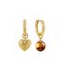Women's Jewelry Maillard Style Retro Asymmetrical Heart Earrings Light Luxury High End Design Temperament Tiger Eye Stone Earrings_ipsvogv.com