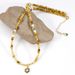 3 Cm Yellow Amber Zircon Shell Jute Natural Stone Bracelet Necklace Niche Ins Maillard Style_ipsvogv.com