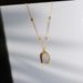 New Magic Mirror Rose Necklace Embossed Square Brand Round Bead Titanium Steel Gold Clavicle Chain For Women_ipsvogv.com