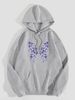 Women's Hoodie Long Sleeve Hoodies & Sweatshirts Printing Pocket Casual Flower Butterfly_ipsvogv.com