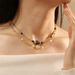 Fashion And Personalized Accessories, Blue Gold Tianhe Stone Necklace, Niche, Light Luxury, Pieced Bead Collarbone_ipsvogv.com